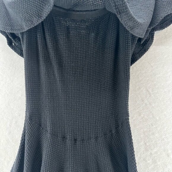 Coveted Bella B Dress Size S Ruffle Off The Shoulder Skater Mini Textured Black - Picture 7 of 13